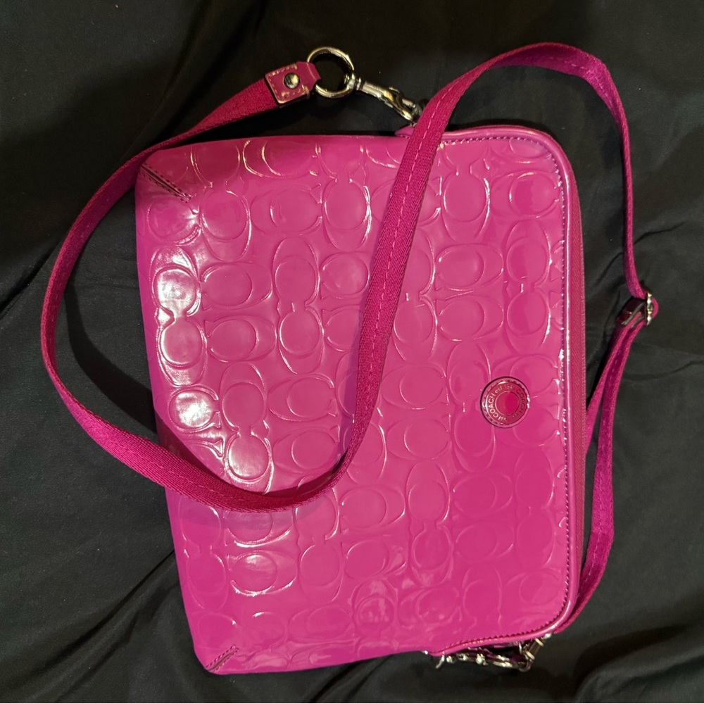Coach Fuchsia Embossed Crossbody Bag
